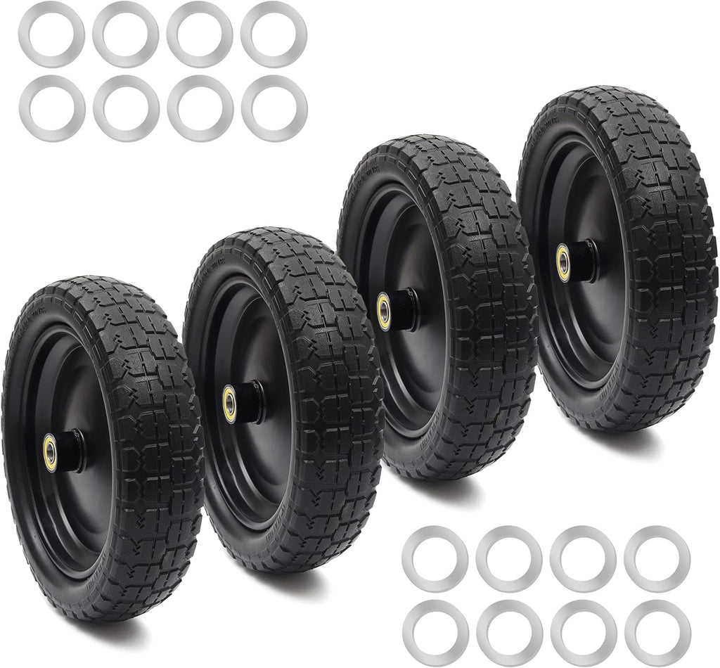 13'' Solid Polyurethane Flat-Free Tire and Wheel Assemblies 2-Pack L2812