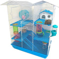 Pink Large 5-Levels Twin Tower Hamster Mouse Habitat Wire Animal Cage With Long Crossover Tube A5648