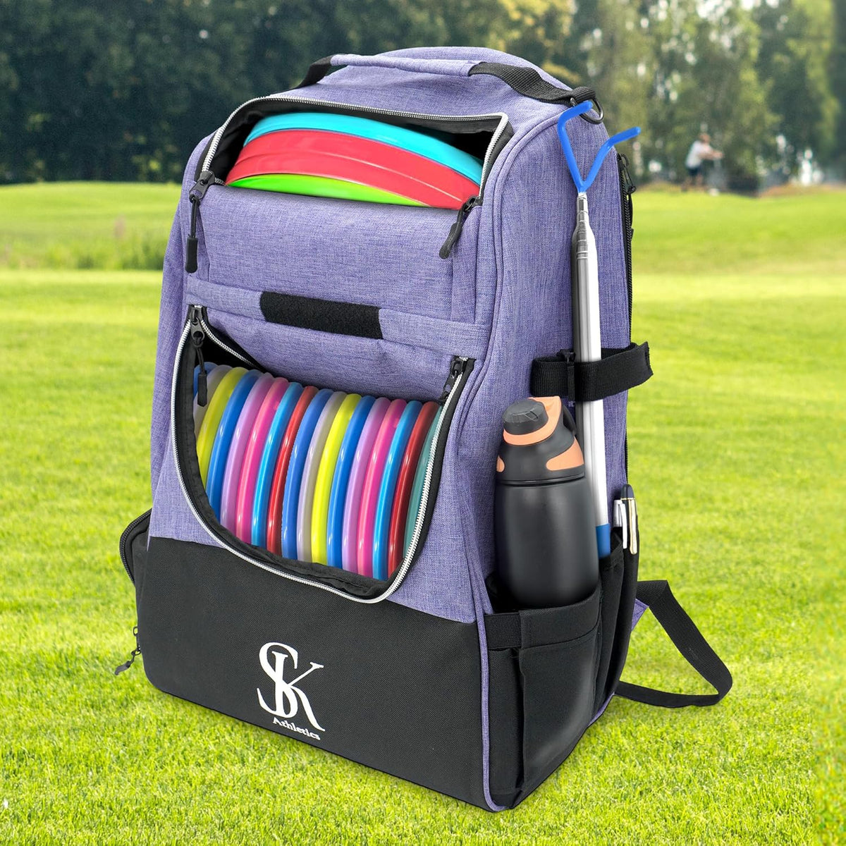 Disc Golf Backpack with Stand-Up Design and Pockets U10208