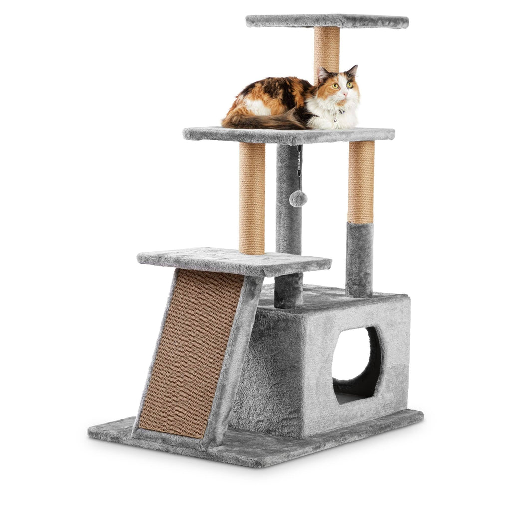4-Level Cat Tree, 34x22 L x 24x22 W x 46x22 H, Multi-Color Z8034