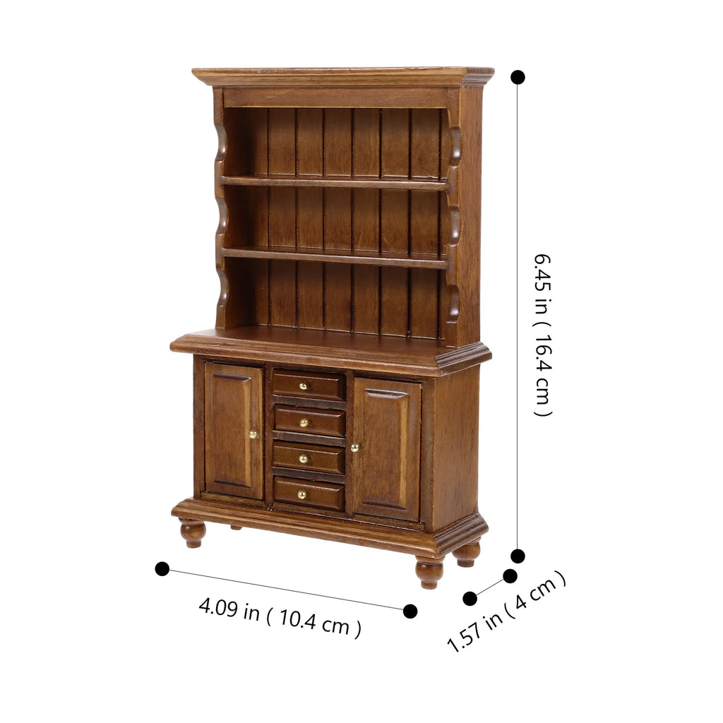 Walnut Color Miniature Bookcase Dollhouse Furniture C14941