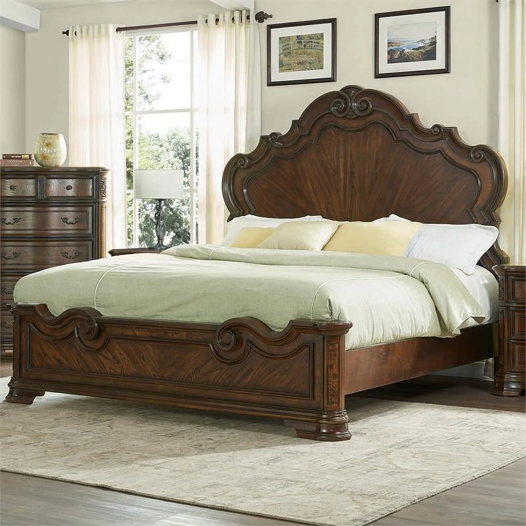 Brown Cherry Queen Bed E255172