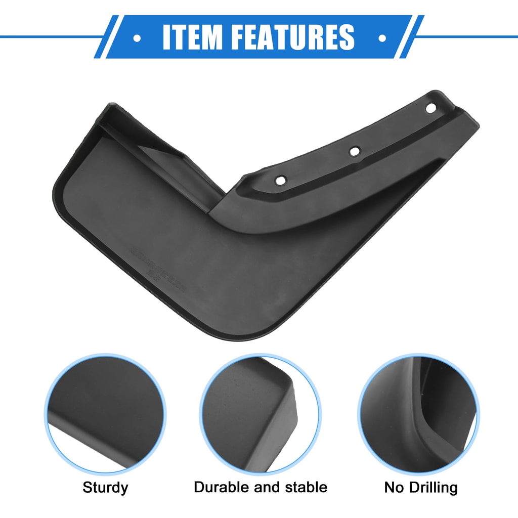 Black Plastic Front and Rear Mud Flaps Kit A503788