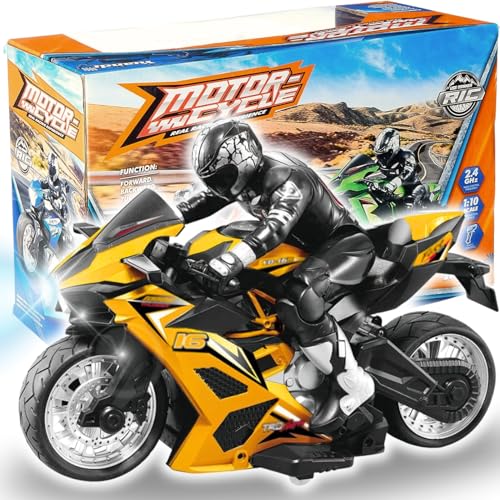 2.4G RC Stunt Motorcycle with Riding Figure 1:10 Scale Green T969346