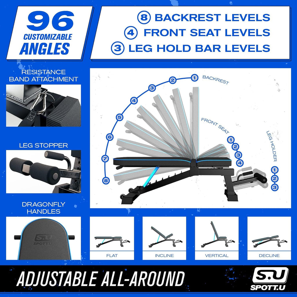 Adjustable Weight Bench Press Foldable Incline Decline Gym Bench P91920