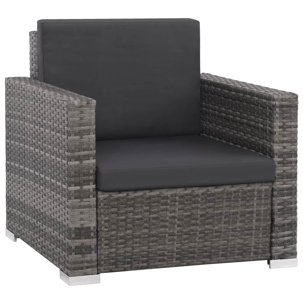 12 Piece Gray Poly Rattan Patio Sofa Conversation Set with Coffee Table and Ottoman X766630