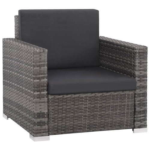 12 Piece Gray Poly Rattan Patio Sofa Conversation Set with Coffee Table and Ottoman X766630