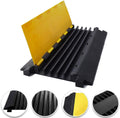 36x20x2” 5 Channel Rubber Cable Protector with Yellow Flip-Open Top Cover V54876