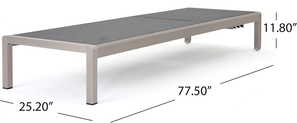 Silver / Dark Grey Outdoor Mesh Chaise Lounge G471