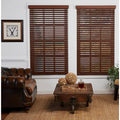 Dark Oak Cordless Faux Wood Blind 36.25 in. W x 64 in. L M441247