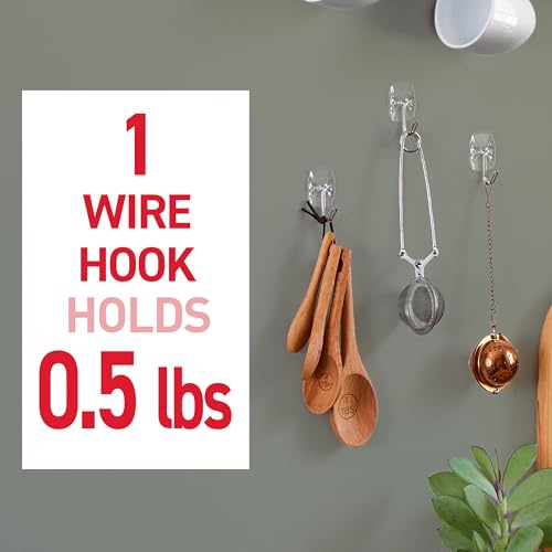 Clear Wire Toggle Hooks, 10 Hooks and 12 Adhesive Strips F9617