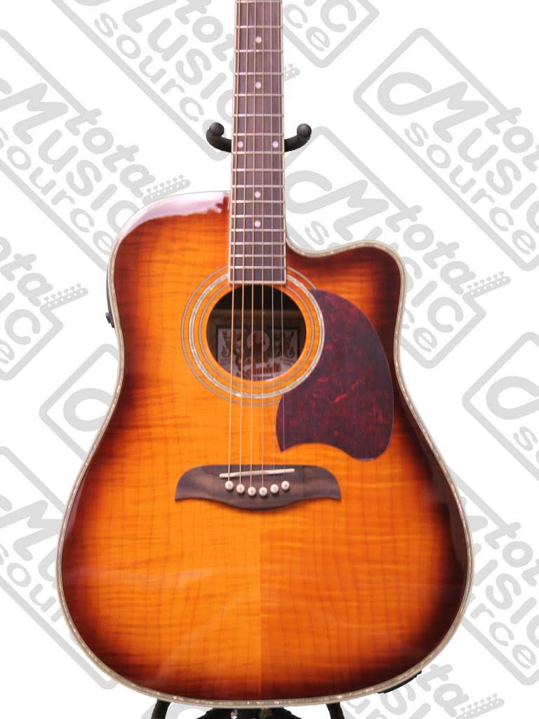 Flame Yellow Sunburst Dreadnought Guitar C50922