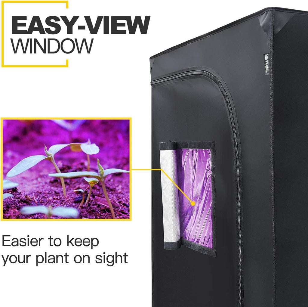 32" x 32" x 63" Grow Tent with Floor Tray, Black Pack of 2 N280