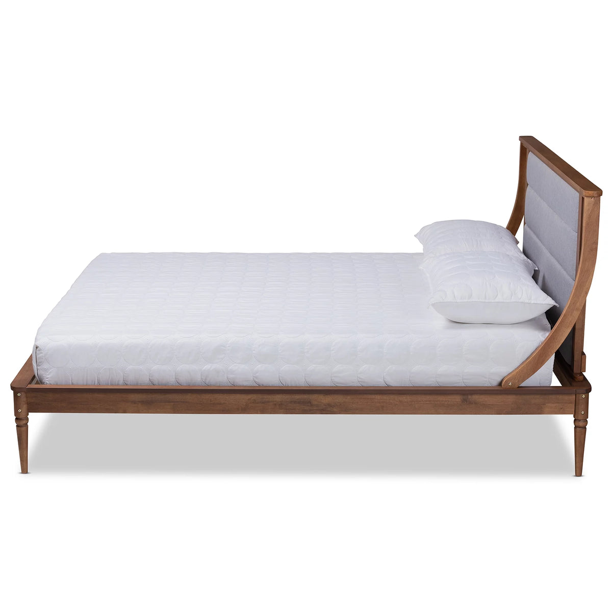 Light Grey Fabric Upholstered Queen Size Platform Bed Z722525