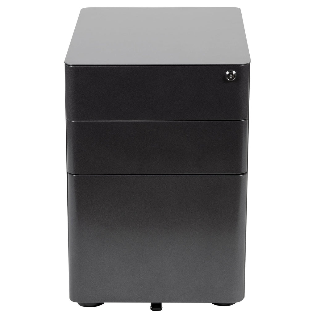 Black 3-Drawer Mobile Locking Filing Cabinet O822