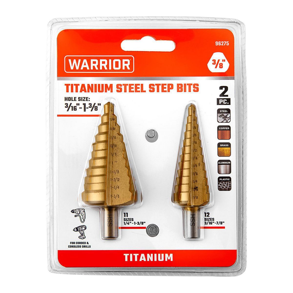 3/16 in. to 1-3/8 in. Titanium Step Drill Bit F830