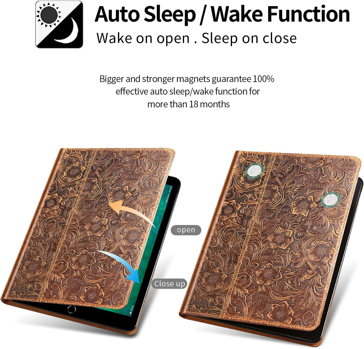 Genuine Leather Case for iPad Pro 12.9 inch 1st & 2nd Gen with Sleep/Wake Cover Q125939