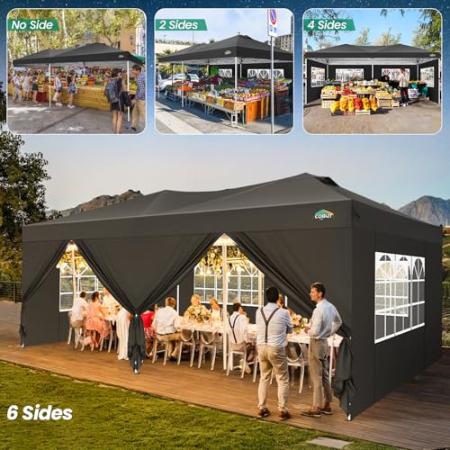 10x20 Pop Up Canopy Tent with 6 Sidewalls White O30620