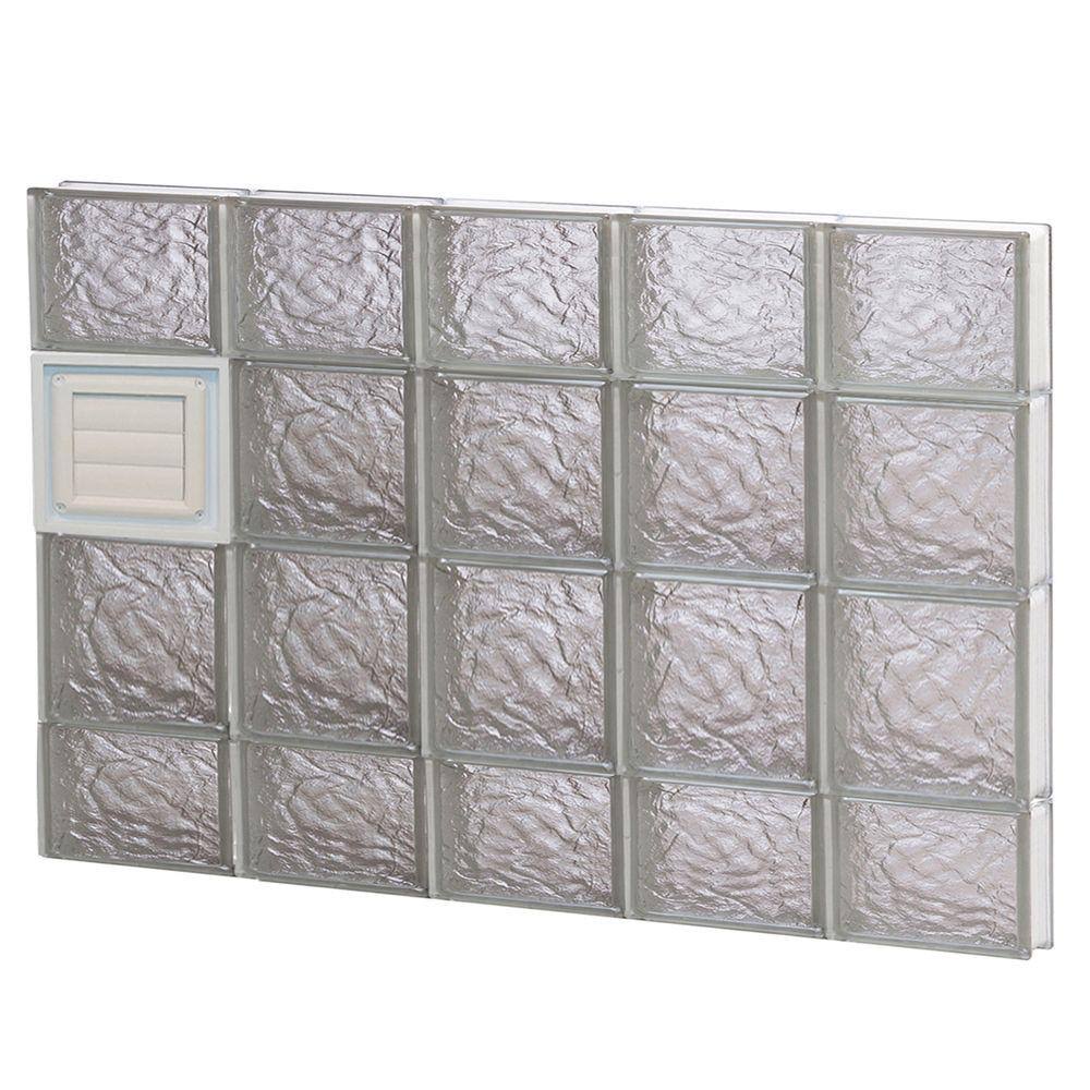 Ice Pattern Frameless Replacement Glass Block Window A124