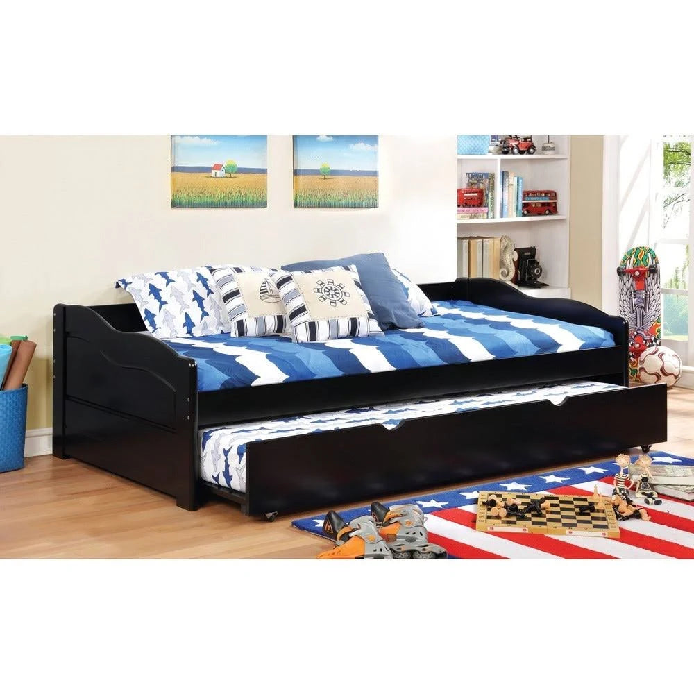 Brown Twin Wooden Daybed with Trundle O4041