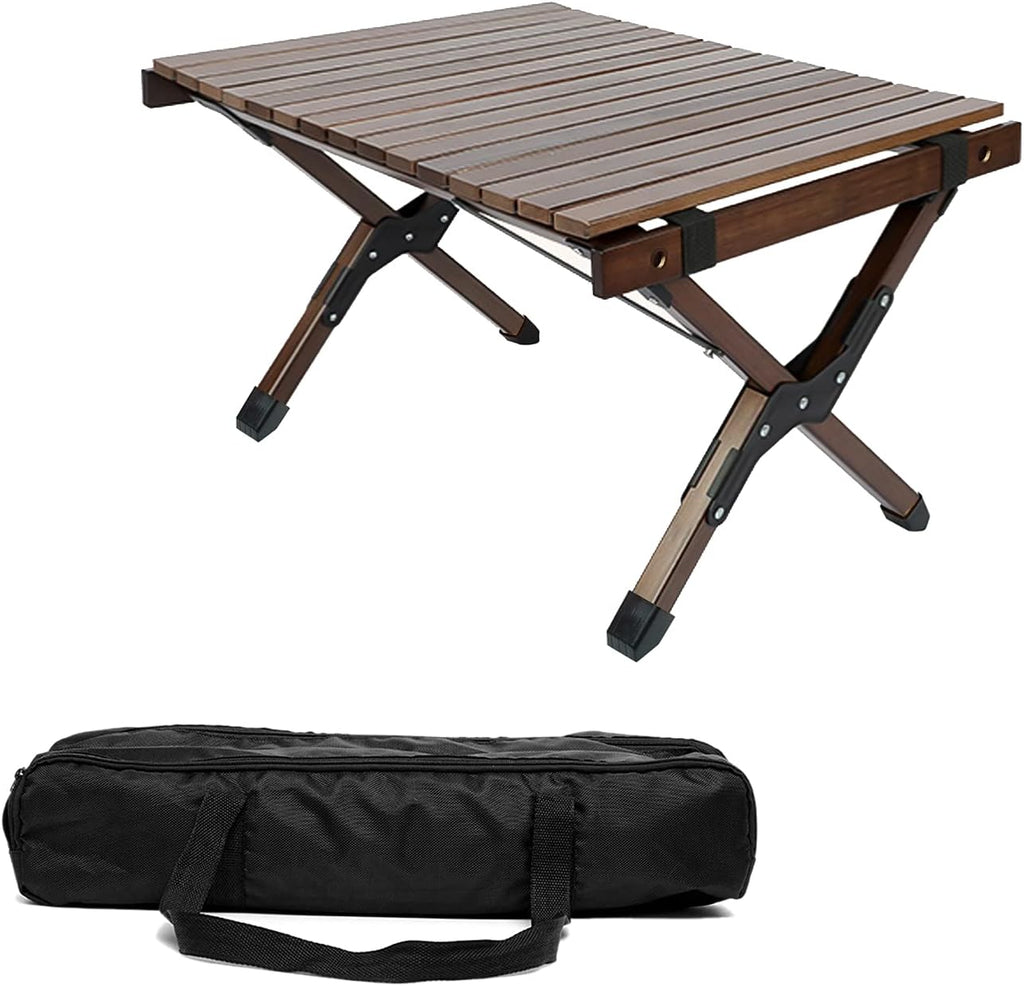 Portable Folding Wooden Camping Table with Carry Bag J5096