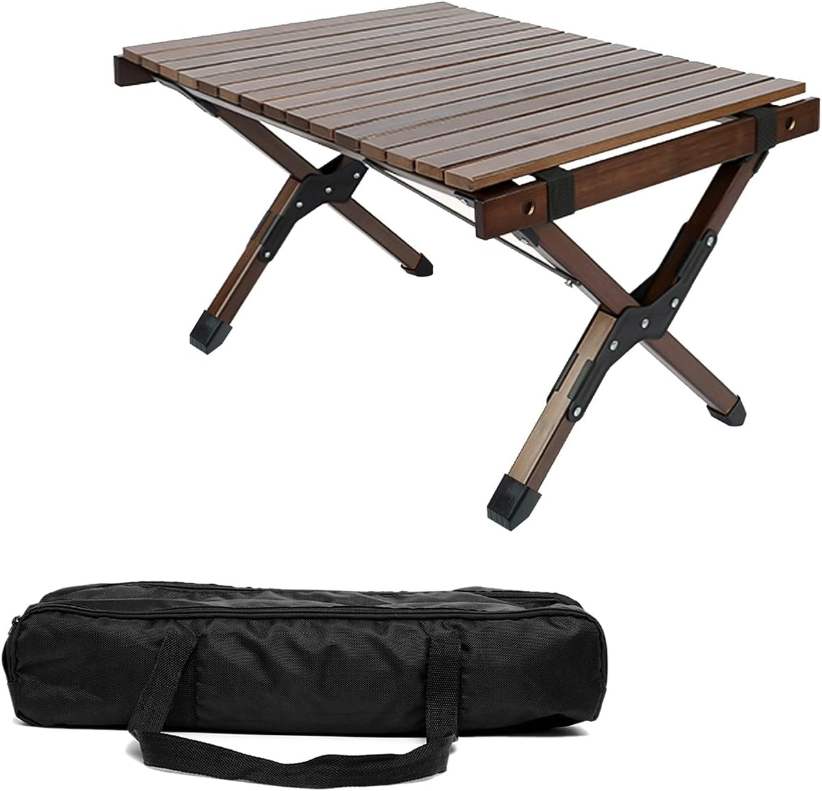 Portable Folding Wooden Camping Table with Carry Bag J5096