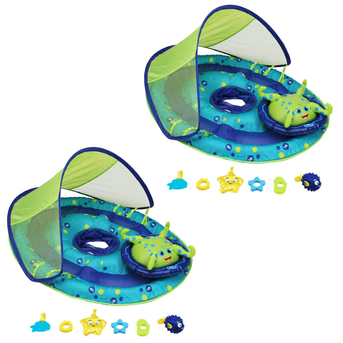 Baby Spring Float Pool Raft with Sun Canopy 2 Pack Z12559