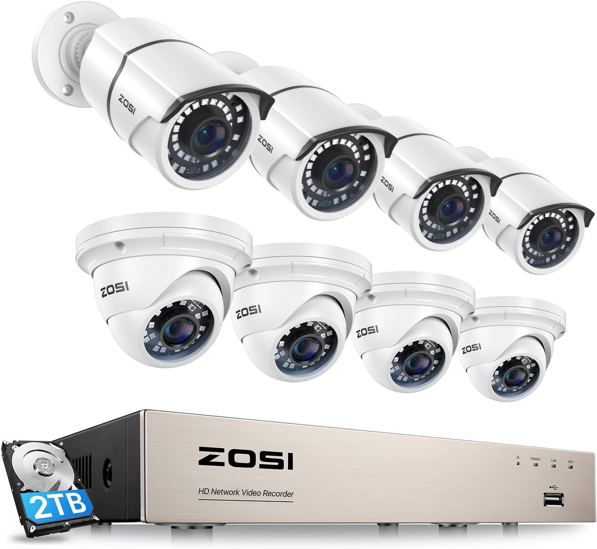 8CH 5MP PoE Security Camera System with 2TB HDD G446074