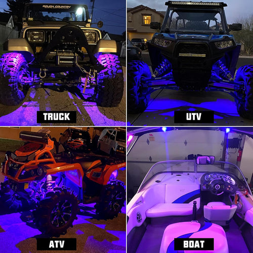 12 Pods RGBW LED Rock Lights with Remote Control J249607