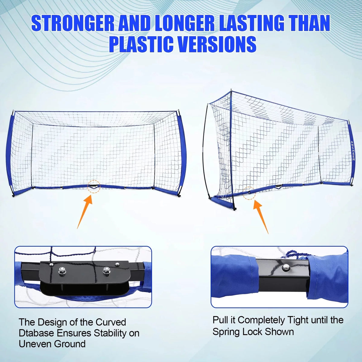 Blue 12 ft x 6 ft Portable Soccer Goal E146