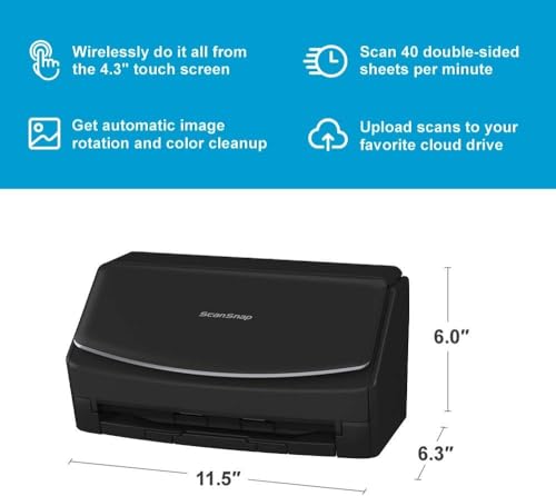 Large Touchscreen Document Scanner, Black Z441469