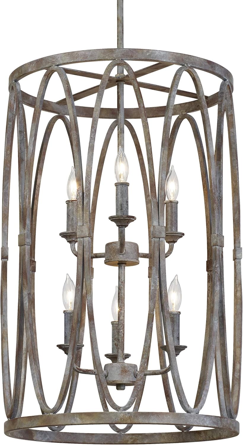 5-Light Outdoor Candle Drum Chandelier O82035