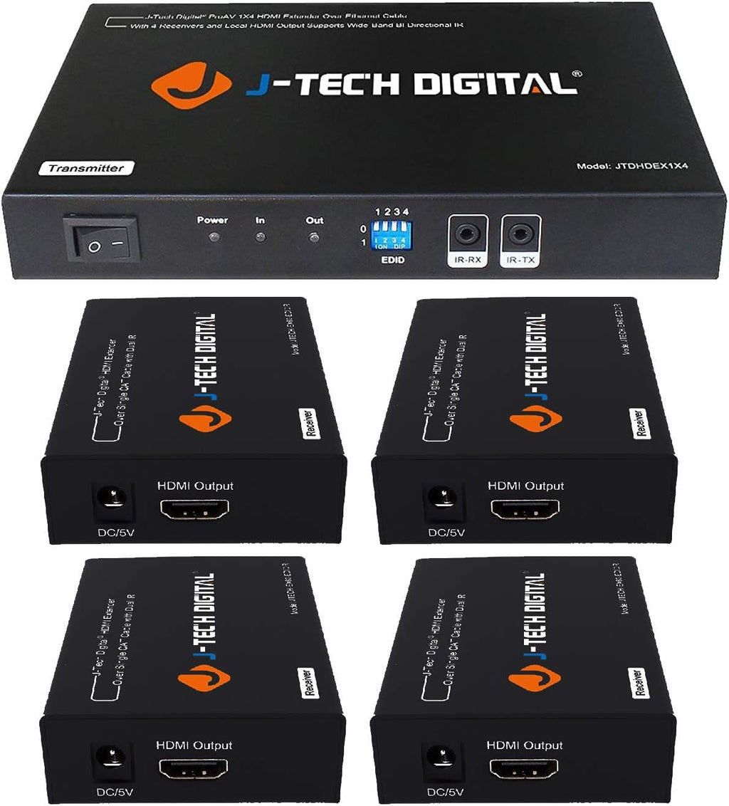 1x4 HDMI Extender Splitter Over Cat5e/Cat6 up to 164 feet at 1080P with IR Control L728