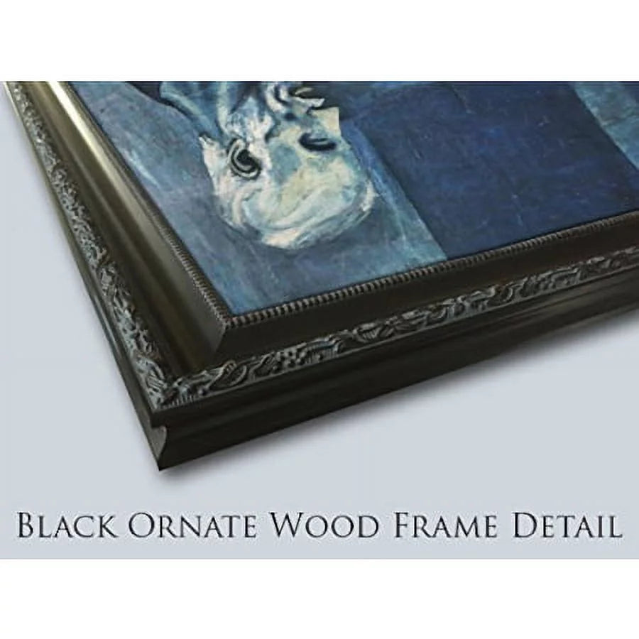 Black Ornate Wood Framed Art Print U1215