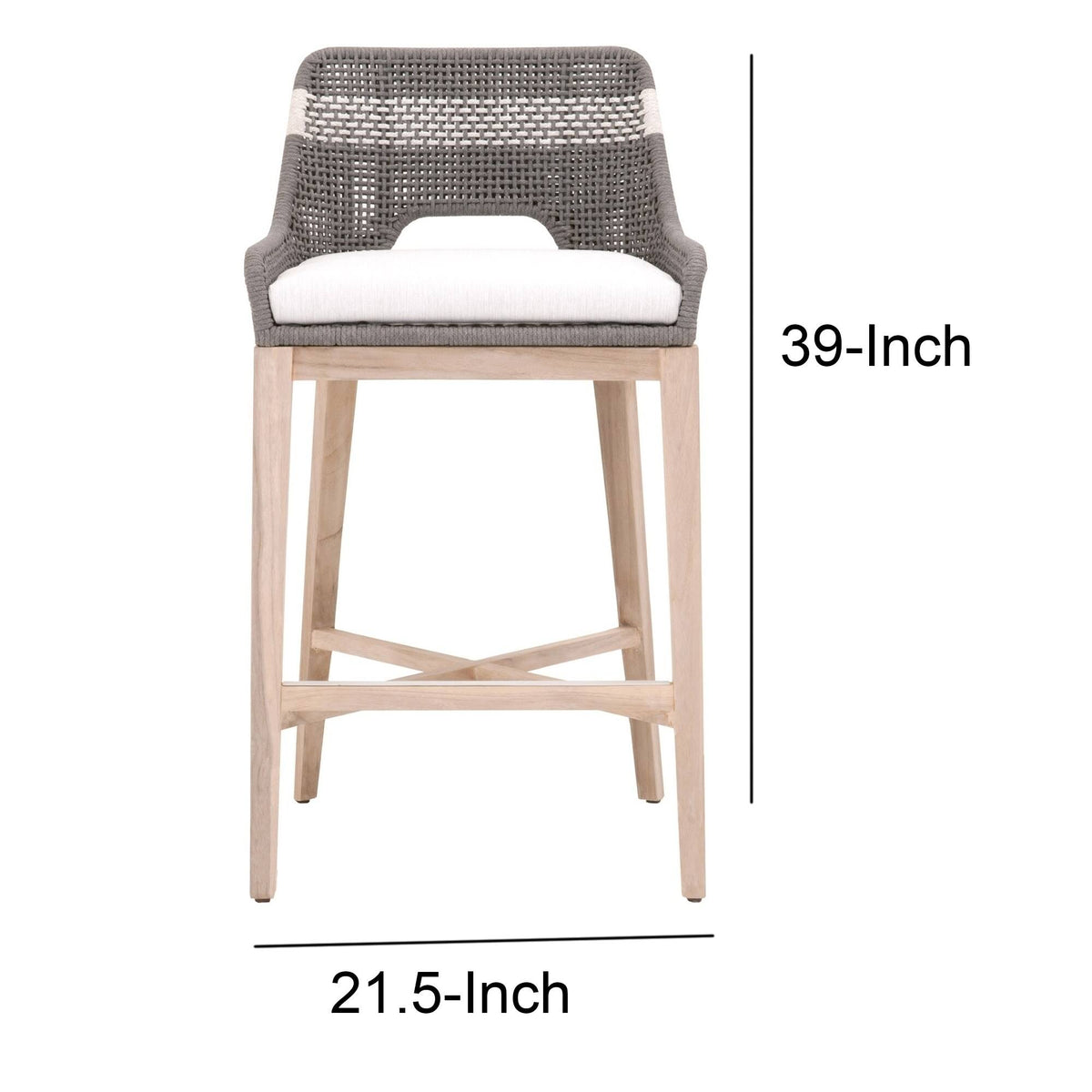 Dark Gray Rope Barstool with Stretcher Q90695