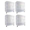 3 Drawer Wide Storage Cart with Casters 4 Pack C252160