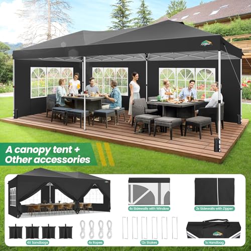 10x20 Pop Up Canopy Tent with 6 Sidewalls White O30620