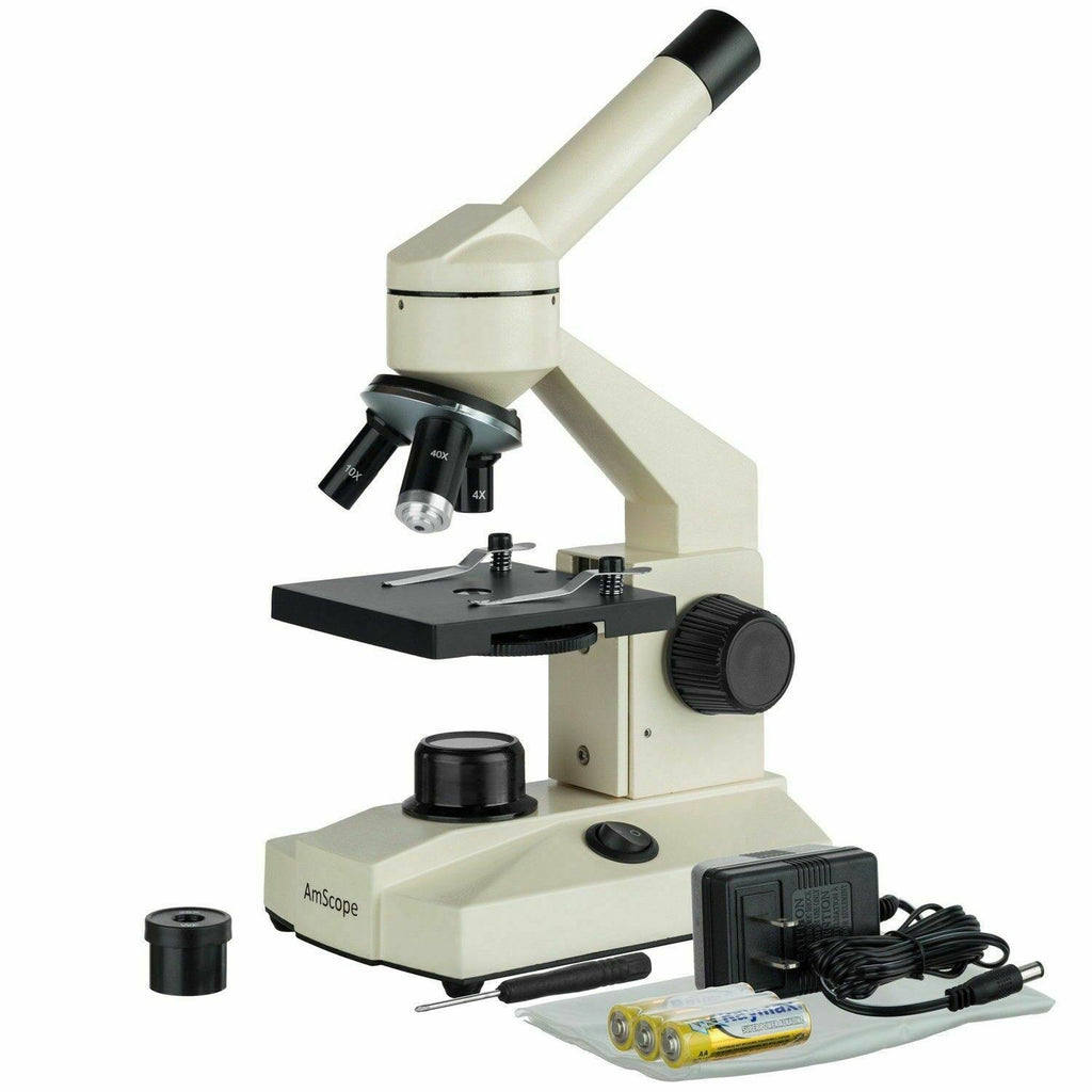 All-Metal All Optical Glass Lens Student Biological Field Microscope with LED Light H7057