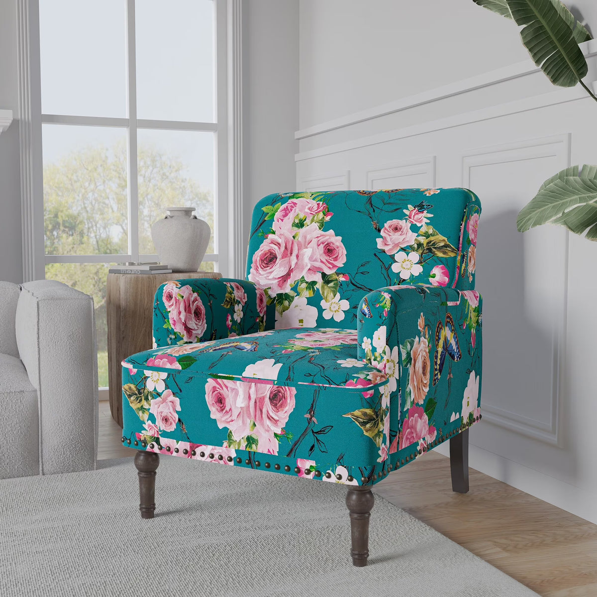 Modern Patterned Striped Accent Armchair L5598