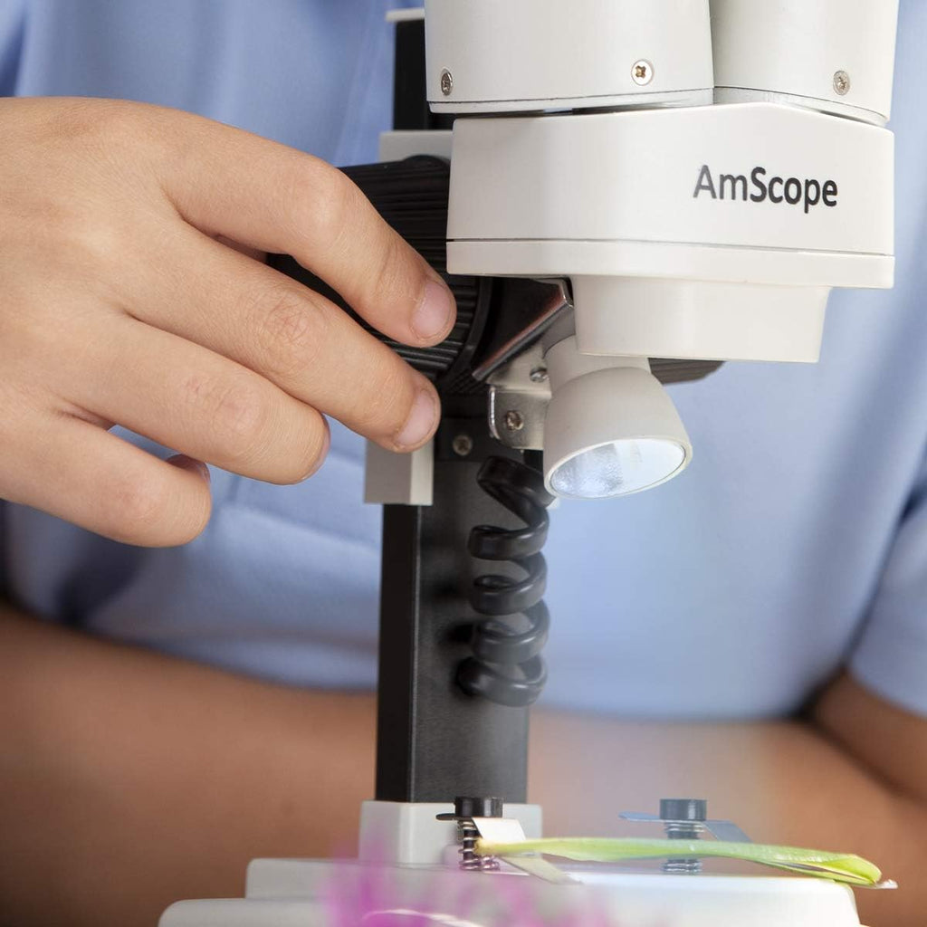 Portable Binocular Stereo Microscope, 20X and 40X Magnification, LED Light Source G917364