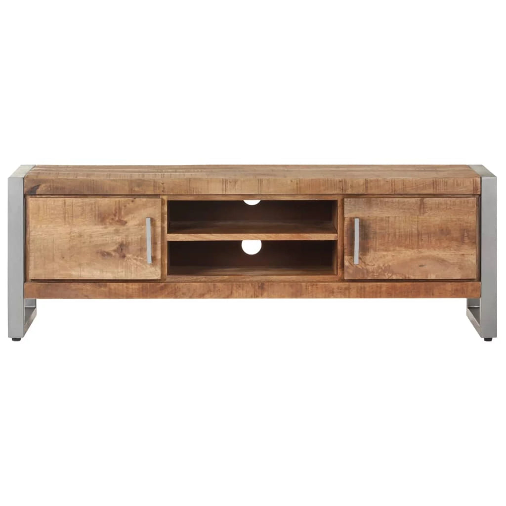 Rough Mango Wood TV Cabinet with 2 Doors and 2 Compartments N6622