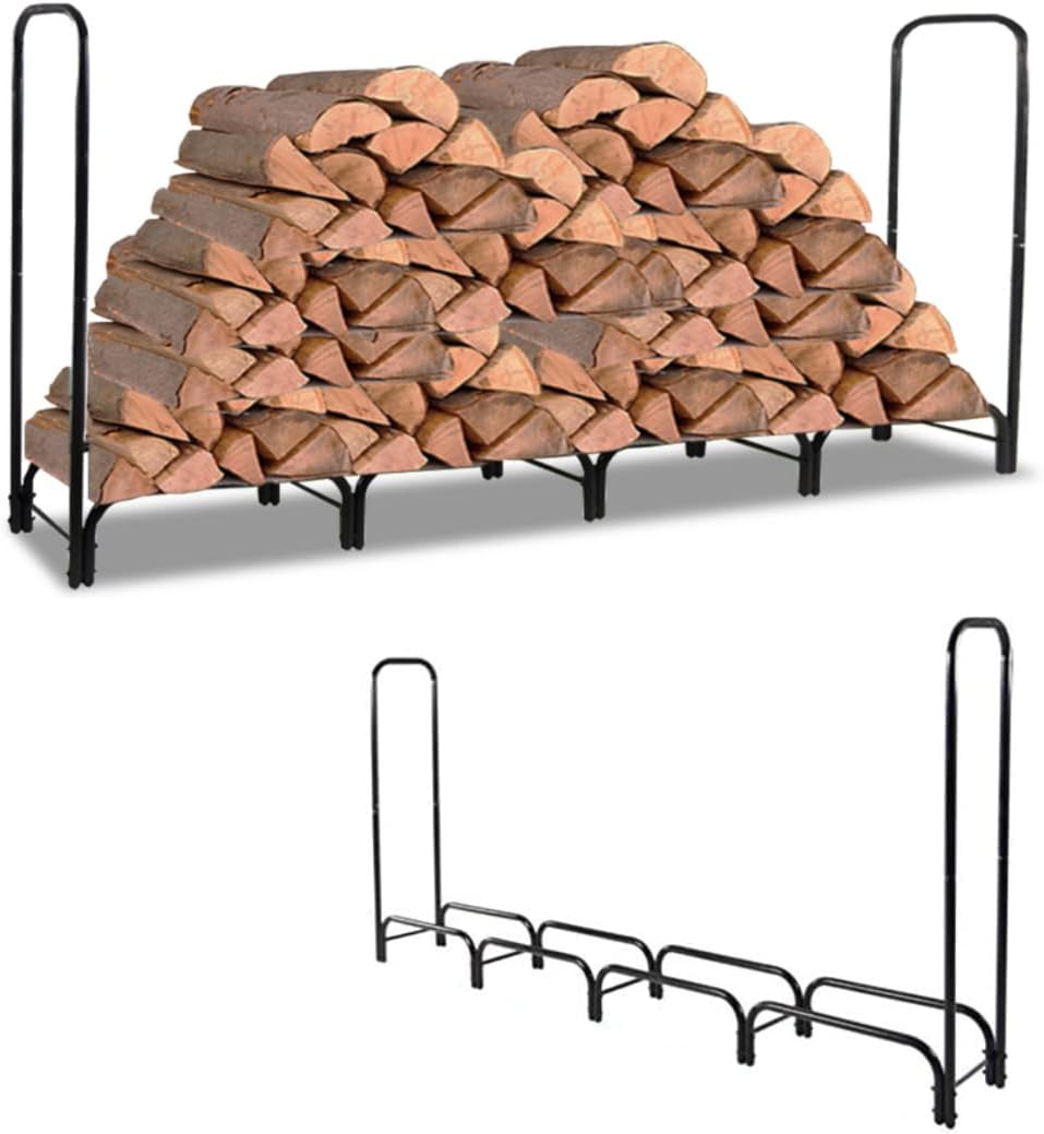 8ft Black Firewood Rack Z8231
