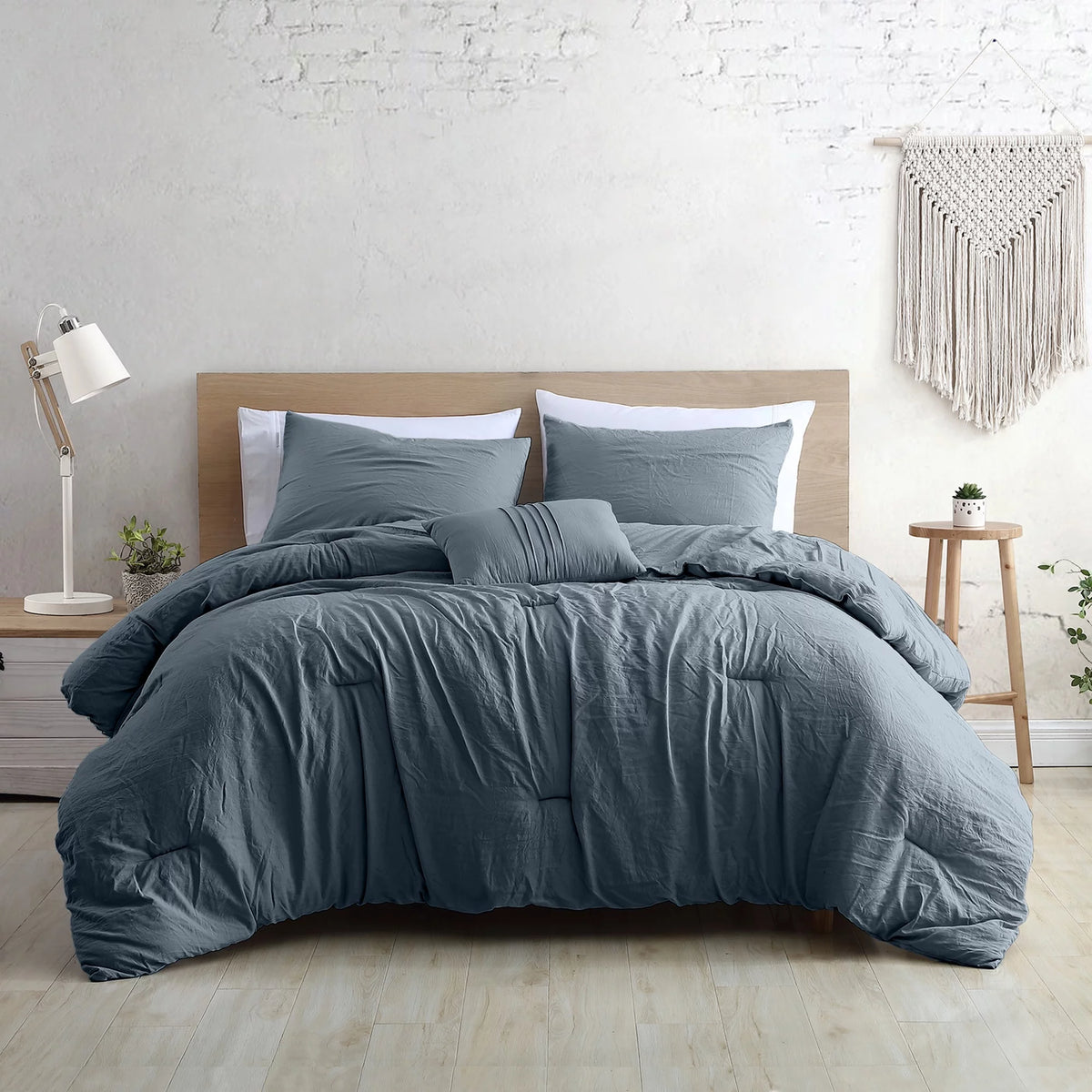 4-Piece Garment Washed Comforter Set H707