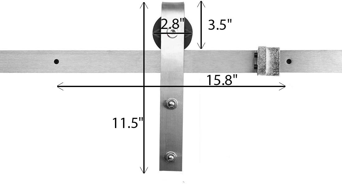 Solid Barn Door with Stainless Steel Rail Hardware Kit O93846