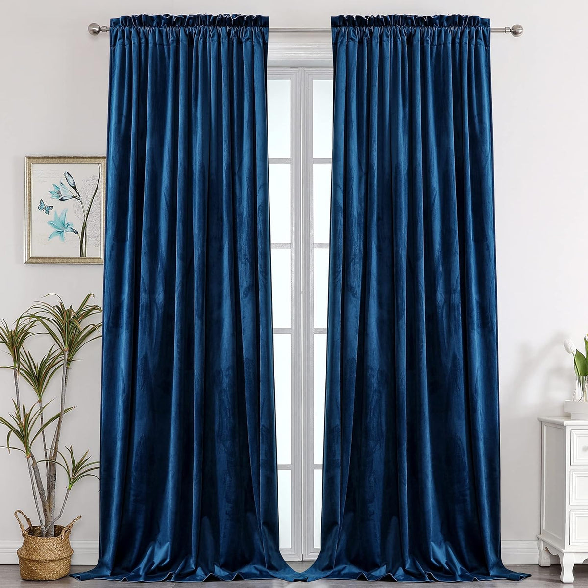 Camel Velvet Room Darkening Curtains, 2 Panels P122