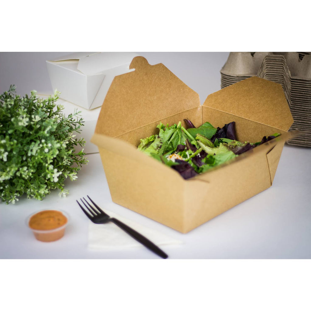 Kraft Fold-To-Go Boxes, 110 oz, Case of 160 U4982