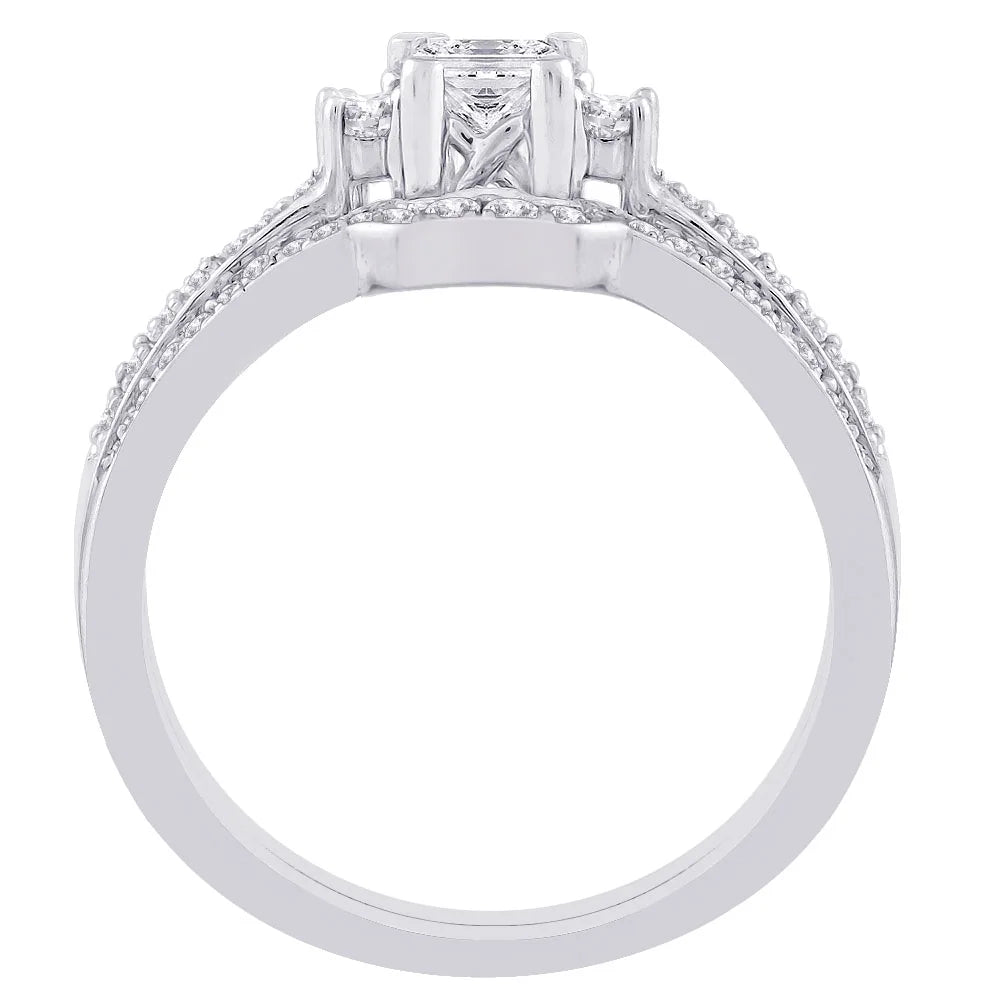14K White Gold Diamond Bridal Engagement Set W8207