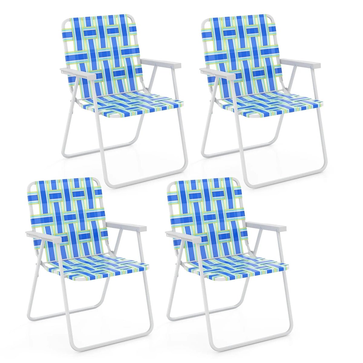 2PCS Lightweight Folding Beach Chair Blue N880581
