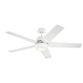 52 inch Ceiling Fan with Light Kit Matte White Finish with Etched Cased Opal Glass H422104