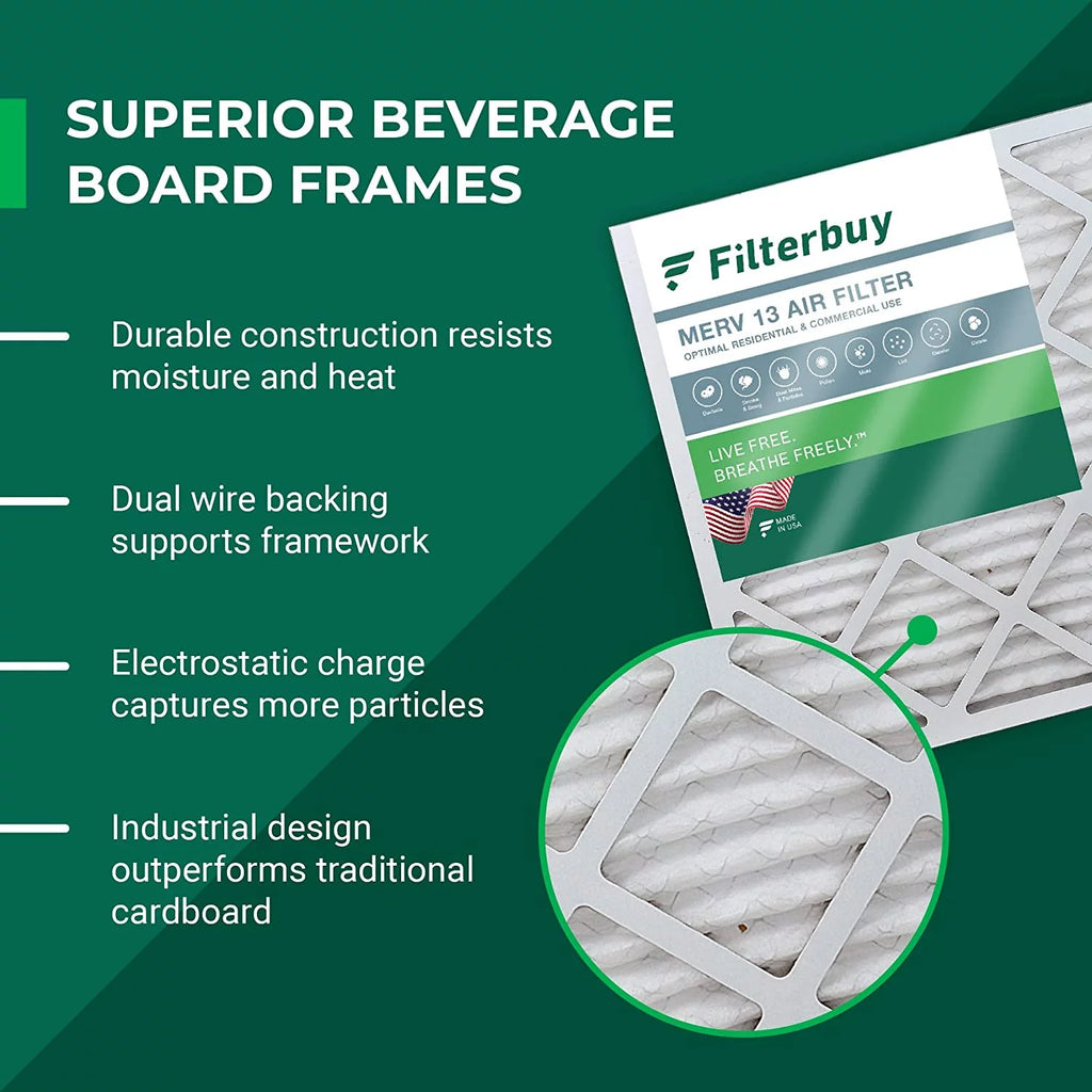 20x25x5 MERV 13 Pleated HVAC Air Filters 4-Pack Z15259